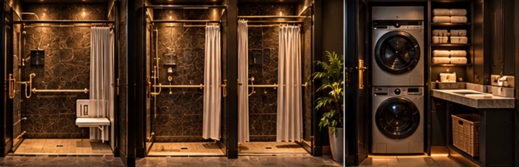Fit Bees Club restroom and laundry facilities